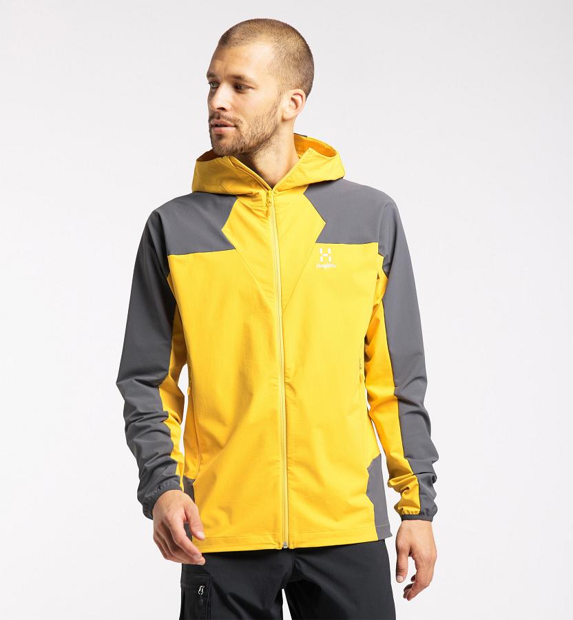 Haglöfs Morän Windbreaker Yellow/Black For Mens PXBSC2163 Australia